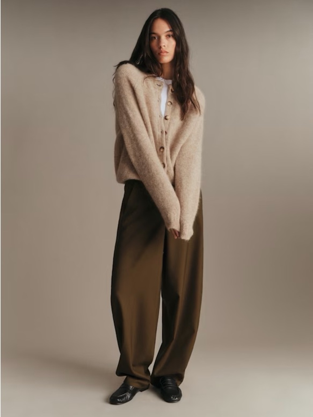Sezane Othello Cardigan Light Beige Size Large - Picture 2 of 8